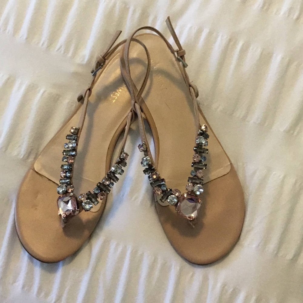 Nine West Jeweled Flat Sandals